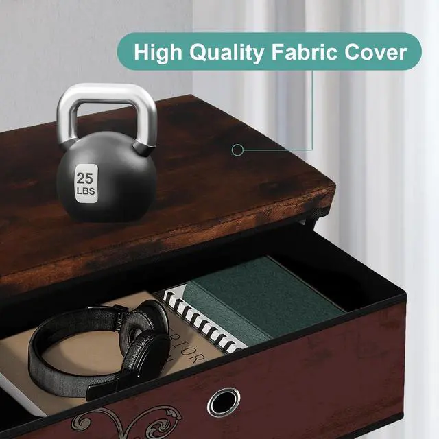 Alt view image 5 of 7 - VASICAR Nightstand with 5 Drawers, Clothes Storage Organizer, Cube Bins