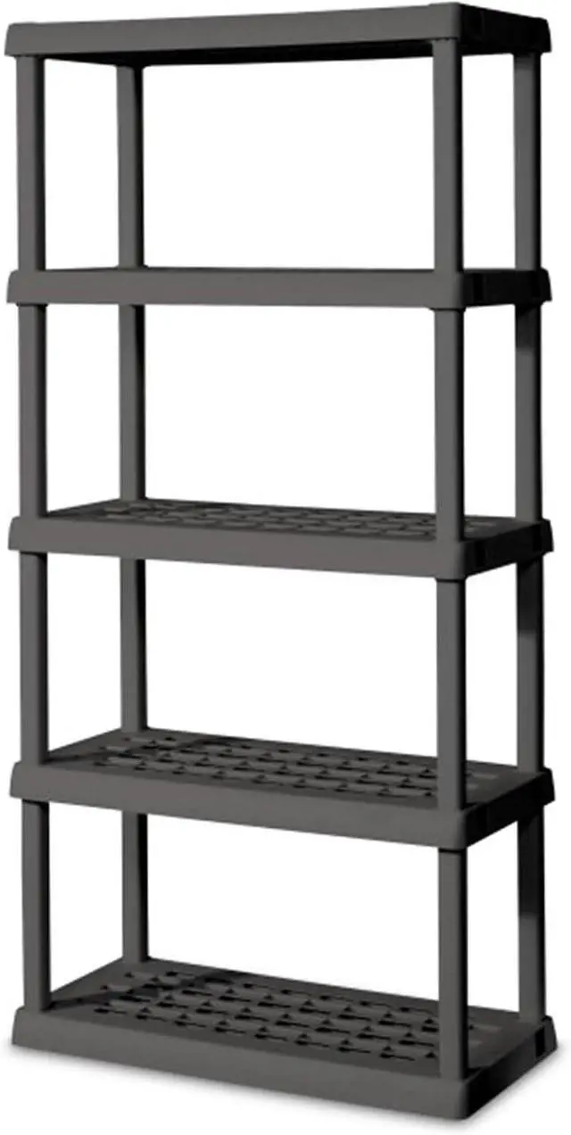 Main image of Sterilite 5 Shelf Unit, Heavy-Duty Plastic Utility Storage Rack, 4-Pack