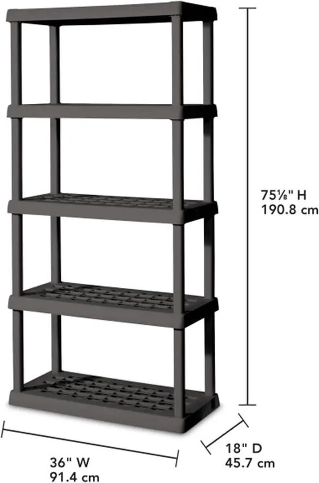 Alt view image 3 of 7 - Sterilite 5 Shelf Unit, Heavy-Duty Plastic Utility Storage Rack, 4-Pack