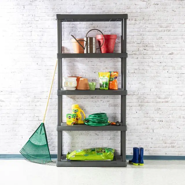 Alt view image 6 of 7 - Sterilite 5 Shelf Unit, Heavy-Duty Plastic Utility Storage Rack, 4-Pack