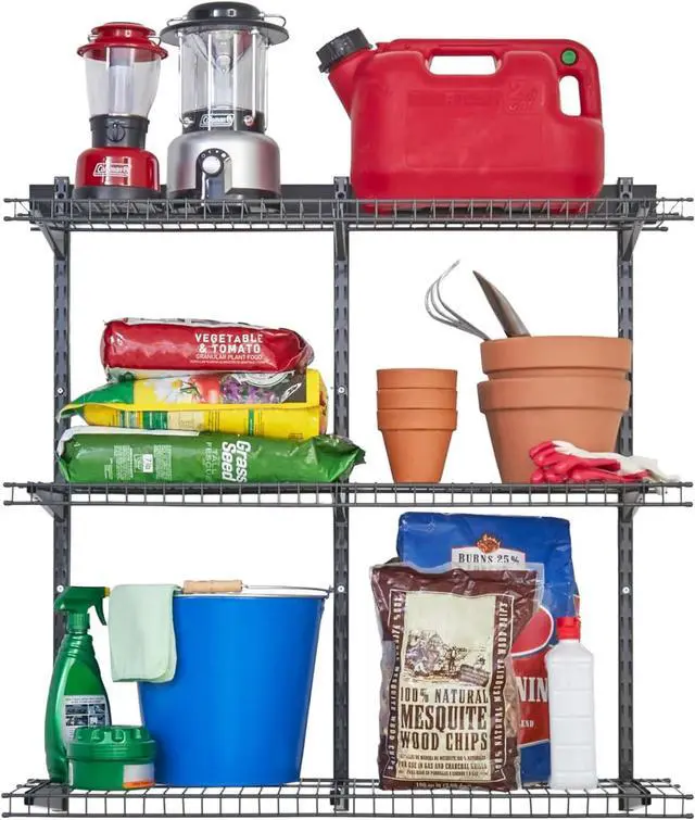 Main image of Rubbermaid Fasttrack Rail Storage 36"x12" 3-Shelf Kit, 350 lbs. Per Shelf, for Home/Garage/Shed/Workshop Organization