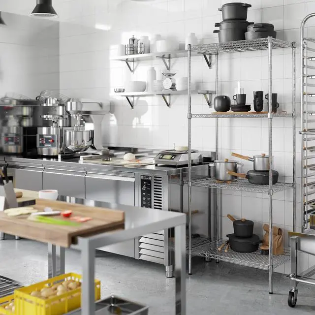 Main image of 18" Deep x 30" Wide x 74" High 4 Tier Chrome Wire Shelving Kit | NSF Commercial Storage Rack Unit
