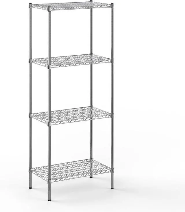 Alt view image 3 of 7 - 18" Deep x 30" Wide x 74" High 4 Tier Chrome Wire Shelving Kit | NSF Commercial Storage Rack Unit