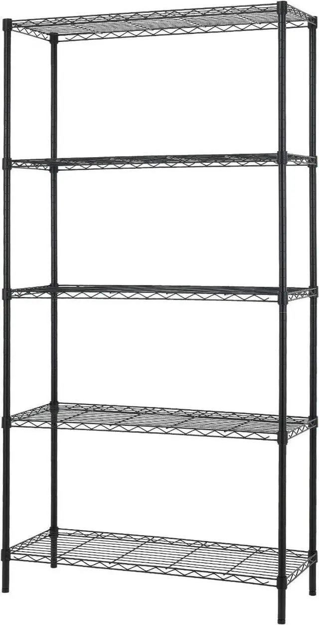 Main image of FDW 14" D x 36" W x 72" H 5-Shelf Wire Shelving Adjustable Metal Shelf Large Storage Shelves Heavy Duty Height Commercial Grade Steel Layer Shelf 1250 LBS Capacity,Black