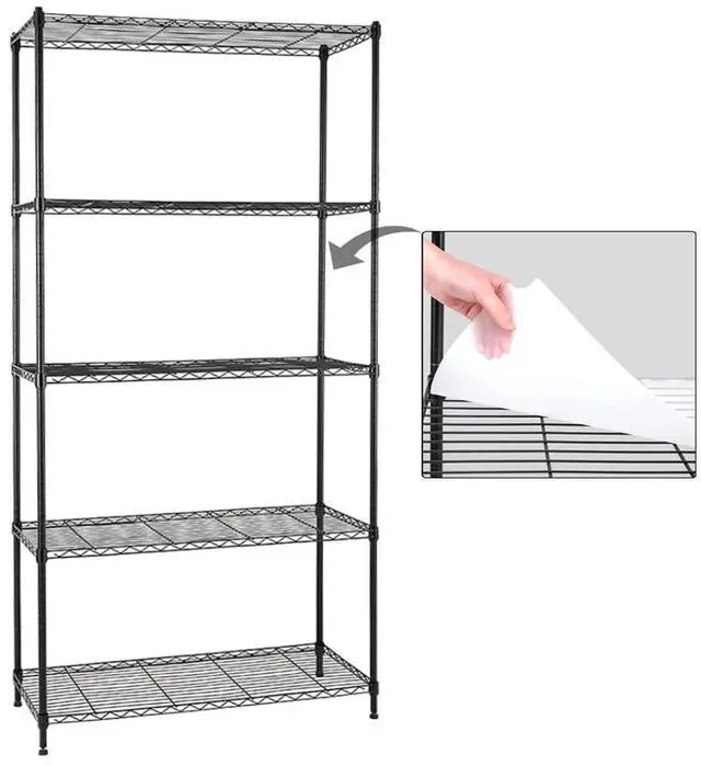 Main image of Catalina Creations EFINE 5-Shelf Shelving Unit with Shelf Liners Set of 5, Adjustable Storage Rack, Steel Wire Shelves, Shelving Units and Storage for Kitchen and Garage (35.5W X 15.8D X 71H)