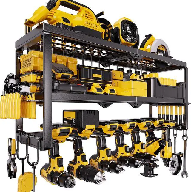Main image of 320lbs Power Tool Organizer Wall Mount with Charging Station Shelf