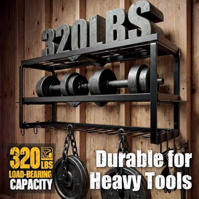 Alt view image 3 of 7 - 320lbs Power Tool Organizer Wall Mount with Charging Station Shelf
