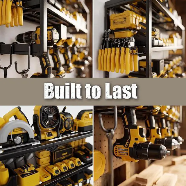 Alt view image 4 of 7 - 320lbs Power Tool Organizer Wall Mount with Charging Station Shelf