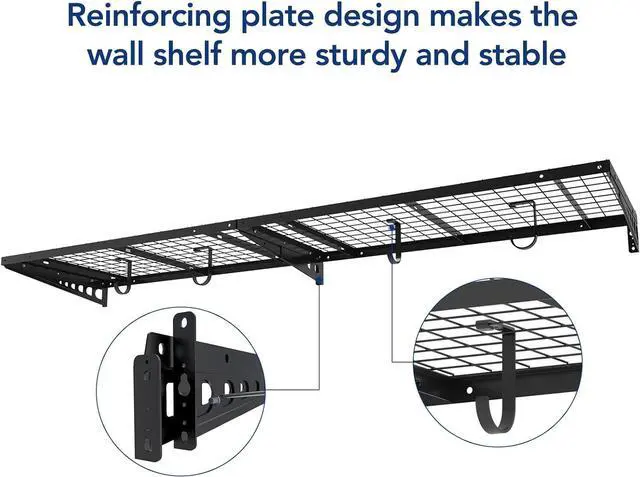 Alt view image 6 of 7 - FLEXIMOUNTS 2 Pack 2x4ft Garage Storage with 4 Hooks, Black