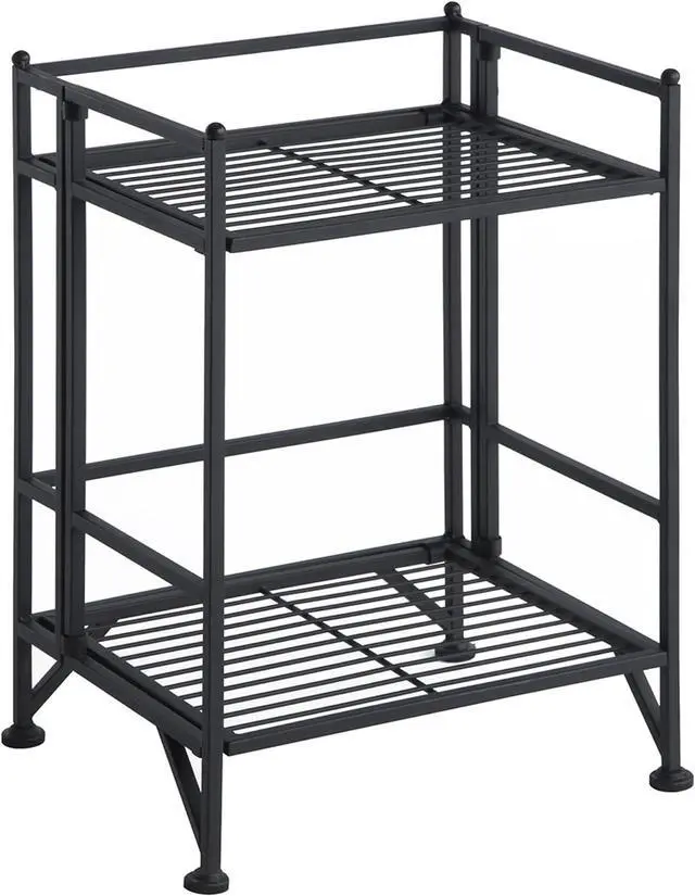 Main image of Convenience Concepts Xtra Storage Shelves - 2-Tier Folding Metal Storage Shelves, Closet Organizer for Office, Laundry Room, Bedroom, Garage, Kitchen, Bathroom, Black