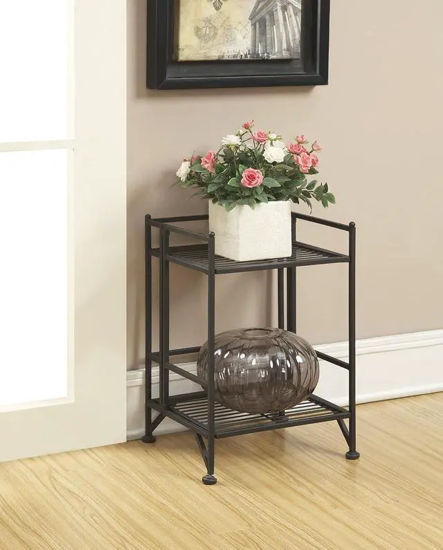 Alt view image 2 of 5 - Convenience Concepts Xtra Storage Shelves - 2-Tier Folding Metal Storage Shelves, Closet Organizer for Office, Laundry Room, Bedroom, Garage, Kitchen, Bathroom, Black