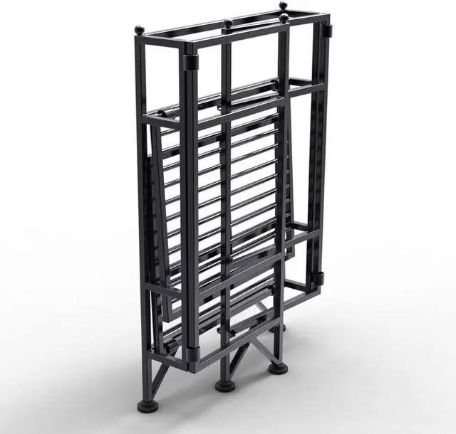 Alt view image 5 of 5 - Convenience Concepts Xtra Storage Shelves - 2-Tier Folding Metal Storage Shelves, Closet Organizer for Office, Laundry Room, Bedroom, Garage, Kitchen, Bathroom, Black