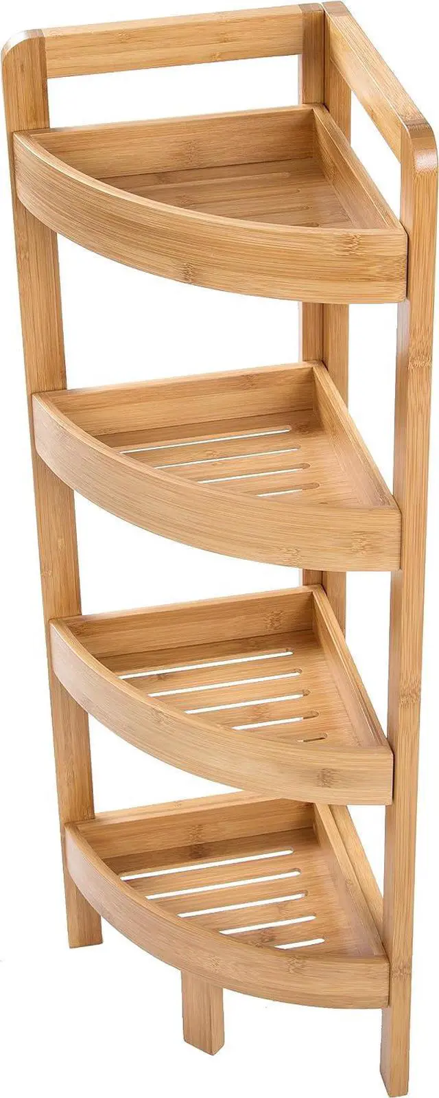 Alt view image 4 of 5 - 31.5" 4 Tier Bamboo Corner Storage Shelf By Trademark Innovations