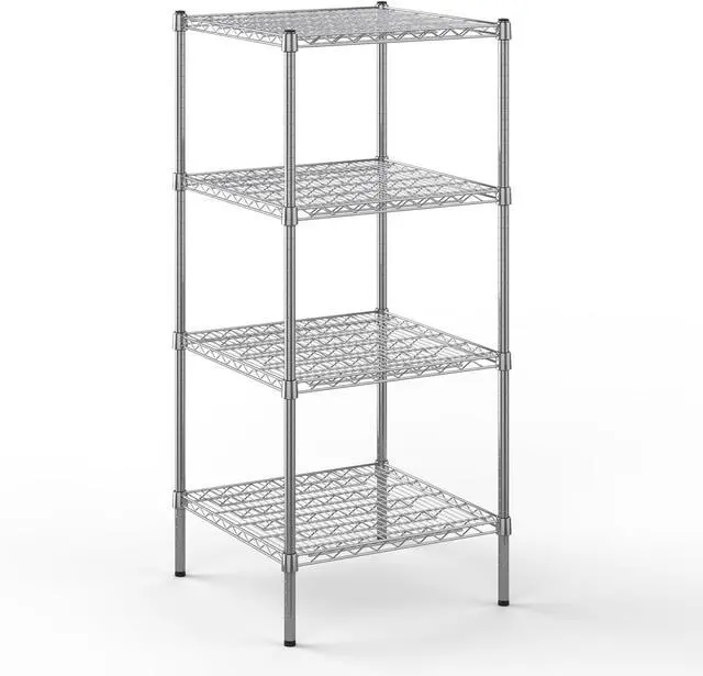 Alt view image 3 of 7 - 24" Deep x 24" Wide x 54" High 4 Tier Chrome Wire Shelving Kit | NSF Commercial Storage Rack Unit