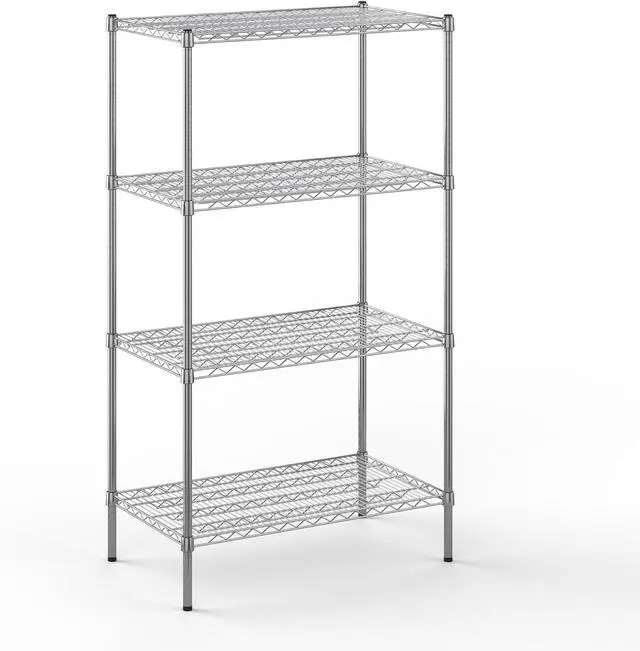 Alt view image 3 of 4 - 21" Deep x 36" Wide x 64" High 4 Tier Chrome Wire Shelving Kit | NSF Commercial Storage Rack Unit