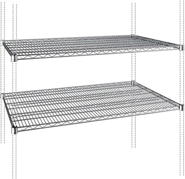 Alt view image 4 of 5 - Chrome Wire Shelving |Pack of 2 Shelves| Heavy Duty NSF Storage Shelves (18''W x 48''L)