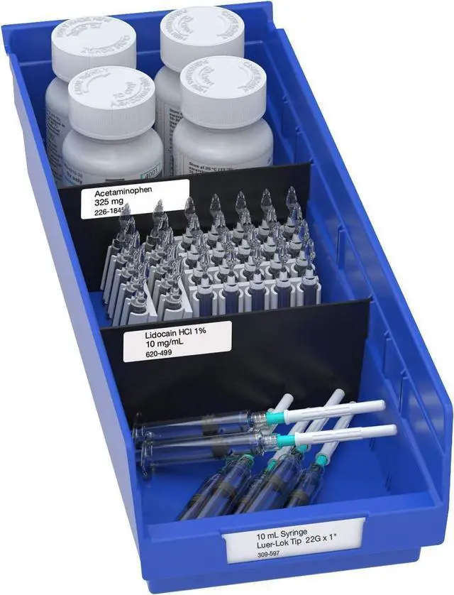 Alt view image 6 of 7 - Akro-Mils 40130 Plastic Width Dividers for 4" Tall Shelf Bins, 24-Pk, Black