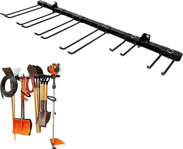 Main image of StoreYourBoard Tool Storage Rack Heavy Duty Garage Tool Organizer Wall Mount for Garden Tools, Rakes, Shovels, Garage Hooks, Steel Gear Hanger Holds 300 lbs