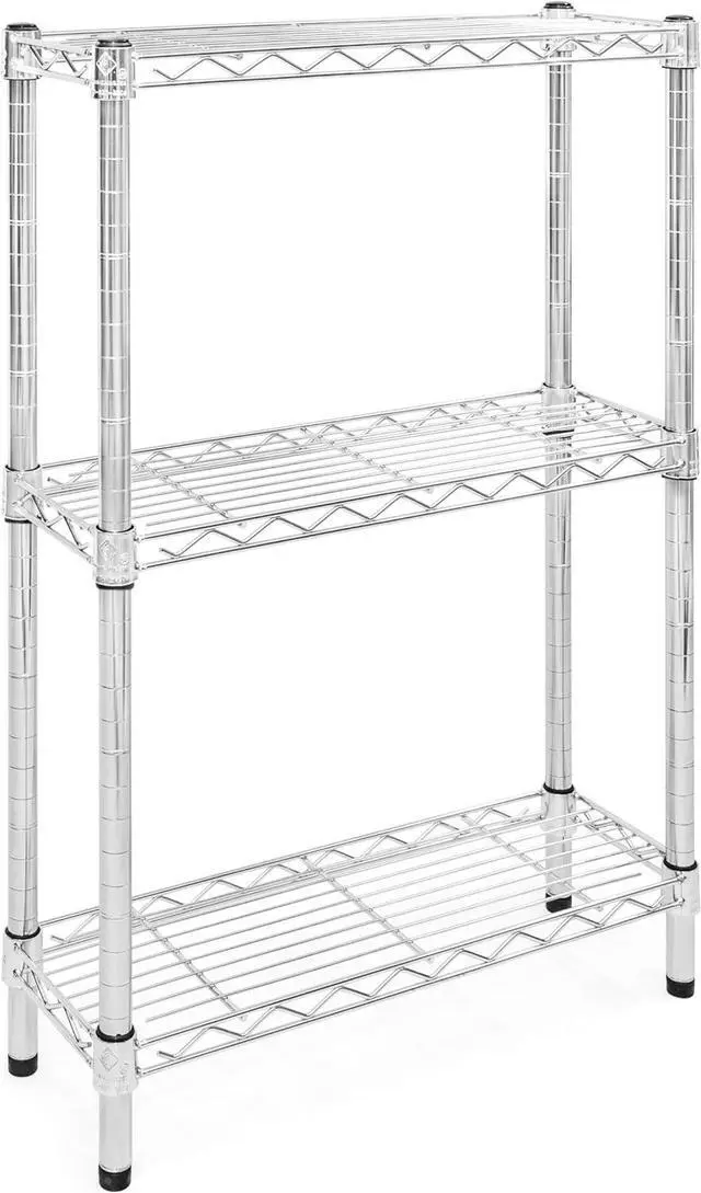 Main image of Shelving Inc. 8" d x 24" w Chrome Wire Shelving with 3 Tier Shelves
