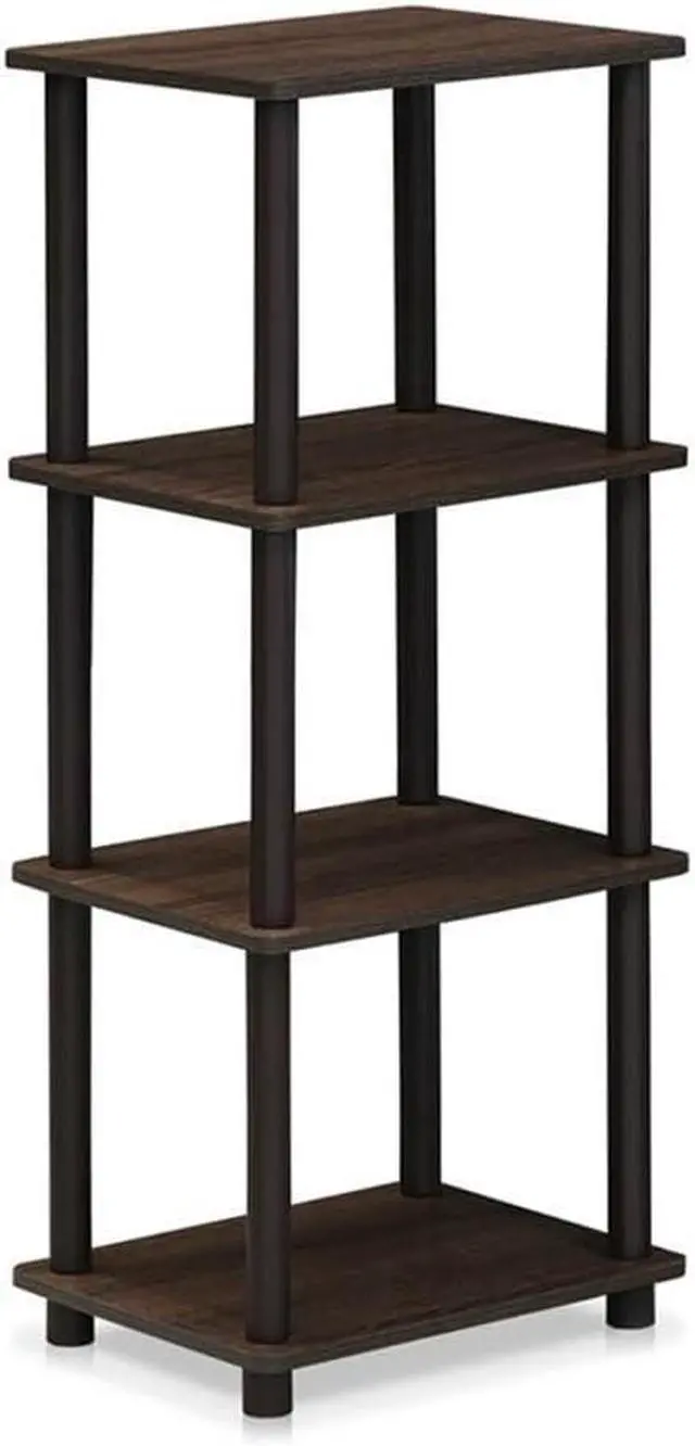 Main image of FURINNO Turn-N-Tube Shelf, 3 Space, Walnut/Brown