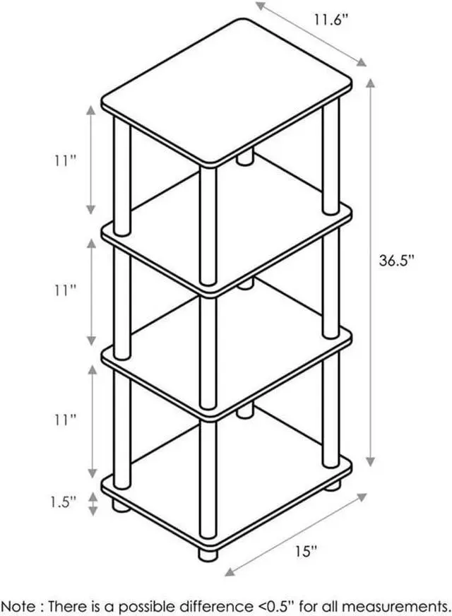 Alt view image 2 of 5 - FURINNO Turn-N-Tube Shelf, 3 Space, Walnut/Brown