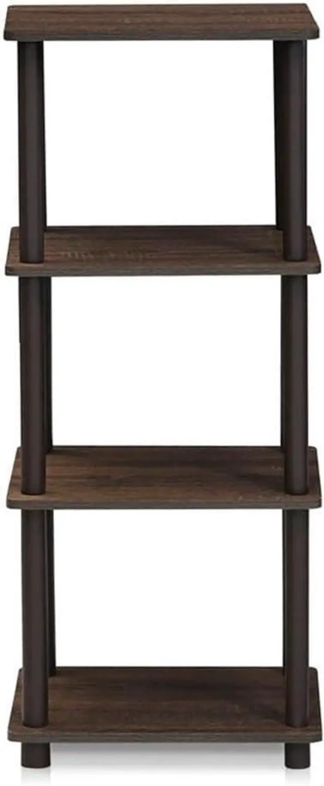 Alt view image 3 of 5 - FURINNO Turn-N-Tube Shelf, 3 Space, Walnut/Brown