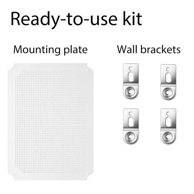Alt view image 5 of 6 - Gratury Junction Box, IP67 Waterproof Plastic Enclosure for Electrical Project, Hinged Grey Cover, Includes Mounting Plate and Wall Bracket