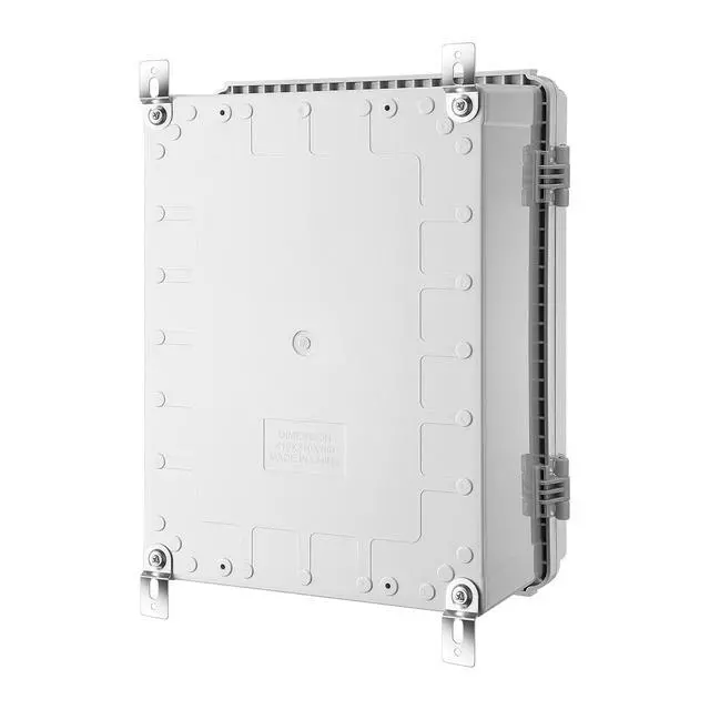 Alt view image 6 of 6 - Gratury Junction Box, IP67 Waterproof Plastic Enclosure for Electrical Project, Hinged Grey Cover, Includes Mounting Plate and Wall Bracket