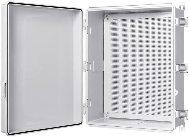 Main image of Gratury Junction Box, IP67 Waterproof Plastic Enclosure for Electrical Project, Hinged Grey Cover, Includes Mounting Plate and Wall Bracket