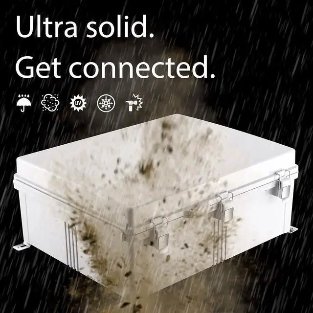 Alt view image 2 of 6 - Gratury Junction Box, IP67 Waterproof Plastic Enclosure for Electrical Project, Hinged Grey Cover, Includes Mounting Plate and Wall Bracket
