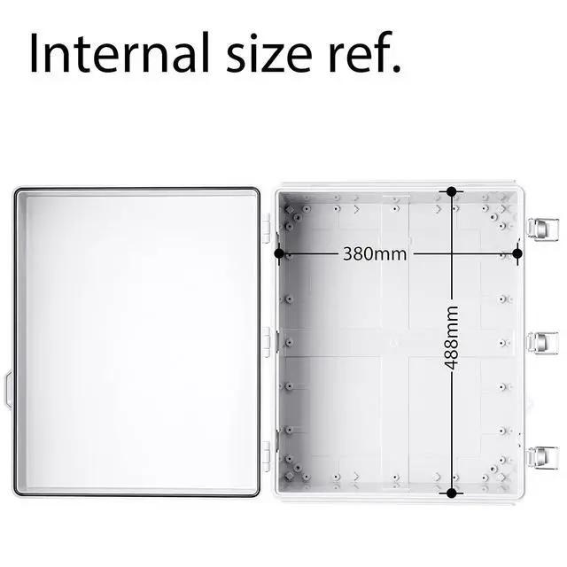 Alt view image 4 of 6 - Gratury Junction Box, IP67 Waterproof Plastic Enclosure for Electrical Project, Hinged Grey Cover, Includes Mounting Plate and Wall Bracket
