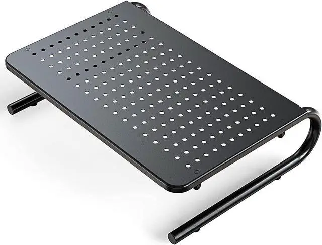 Main image of HUANUO Monitor Riser for Desk, Laptop Stand with Vented Steel Shelf, Black