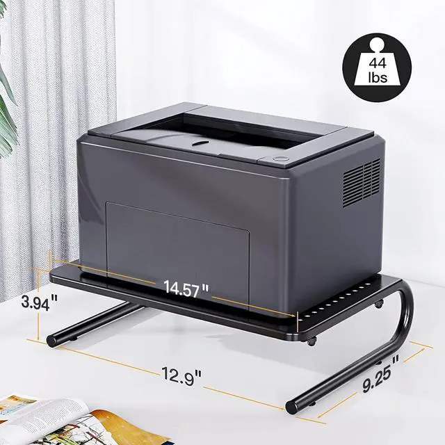Alt view image 3 of 7 - HUANUO Monitor Riser for Desk, Laptop Stand with Vented Steel Shelf, Black