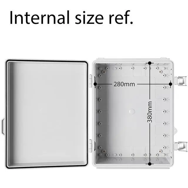Alt view image 4 of 6 - Gratury Junction Box, IP67 Waterproof Plastic Enclosure for Electrical Project, Hinged Grey Cover, Includes Mounting Plate and Wall Bracket