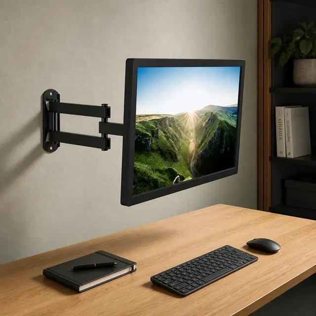 Alt view image 4 of 7 - Mount-It! Small TV Monitor Wall Mount Arm, 19-32", 40 lbs, RV Compatible