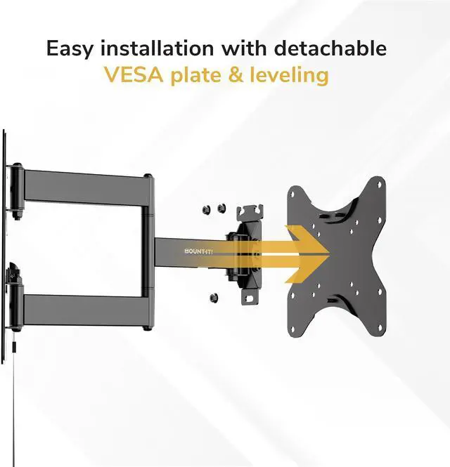 Alt view image 5 of 7 - Mount-It! Lockable RV TV Mount for 23-43 Inch TVs, Full Motion Swivel Tilt Wall Mount for Camper, Travel Trailer, Motorhome, Truck & Boat, Quick Release Locking Arm, VESA 75x75-200x200mm, 77 lb