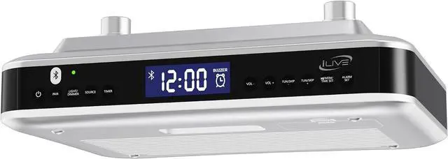 Main image of iLive Bluetooth Under Cabinet Radio with Clock, Timer & LED Kitchen Light