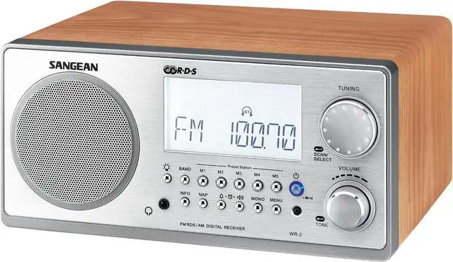 Main image of Sangean WR-2 AM/FM-RBDS Wooden Cabinet Digital Tuning Radio (Walnut)