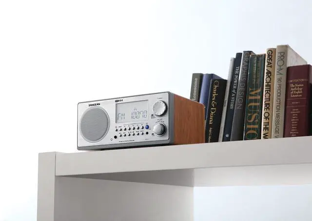 Alt view image 6 of 6 - Sangean WR-2 AM/FM-RBDS Wooden Cabinet Digital Tuning Radio (Walnut)