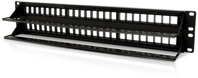 Alt view image 2 of 7 - NewYork Cables 48 Port Blank Keystone Patch Panel 2U 19 Inch Rack Mount, Snap-in Modular Design, Cat6 Network Ethernet Panel, Heavy Duty Steel, for Server Racks, Supports Slim Keystone Jacks Only