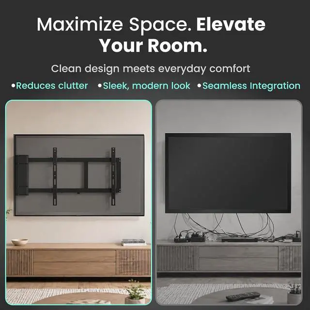Alt view image 7 of 7 - ynVISION.DESIGN Motorized Swing Out TV Wall Mount for 32-75" TV with Remote