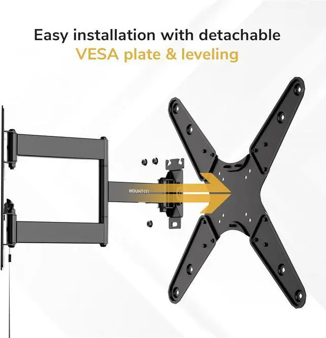 Alt view image 4 of 7 - Mount-It! Lockable RV TV Mount 23-55 Inch, Full Motion RV TV Wall Mount for Camper, Travel Trailer & Motorhome, Pull Cord Locking Mechanism, Quick Release, Heavy Duty VESA 75x75-400x400, 77 lb