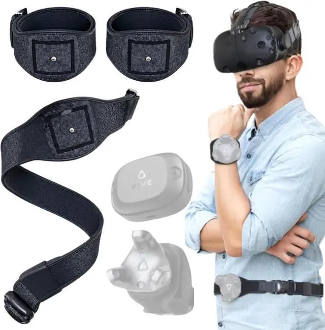 Main image of 1 Waist Belt & 2 Hand Straps for VR Trackers (Tackers Not Incl)