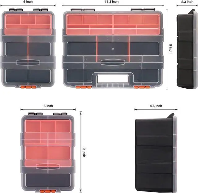 Alt view image 6 of 7 - Makitoyo MP009 Hardware & Parts Organizers Versatile and Durable Storage Toolbox, 4PCS Set