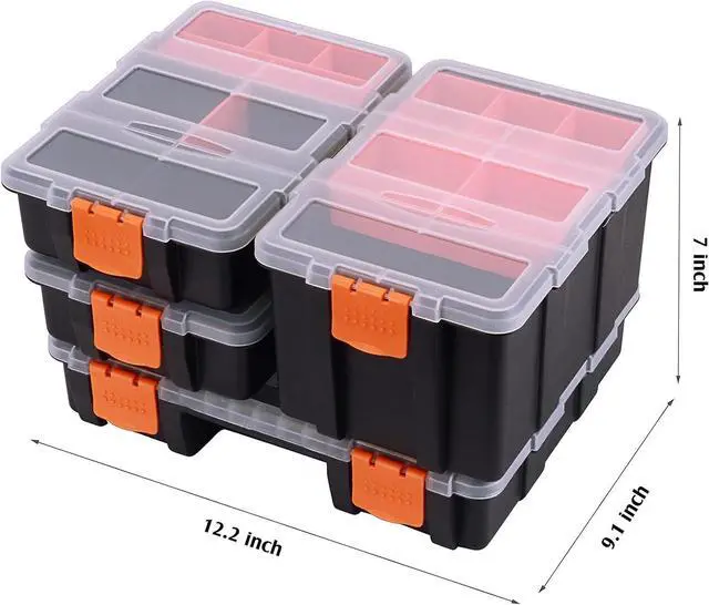 Alt view image 7 of 7 - Makitoyo MP009 Hardware & Parts Organizers Versatile and Durable Storage Toolbox, 4PCS Set