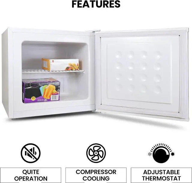Alt view image 5 of 7 - Koolatron 1.2 Cubic Feet Capacity White Upright freezer - 1 wired shelf, Garage Ready, Meat Storage, Manual Defrost, Space Saving, Congelador For Home, Apartment, Basement, Dorm, Room