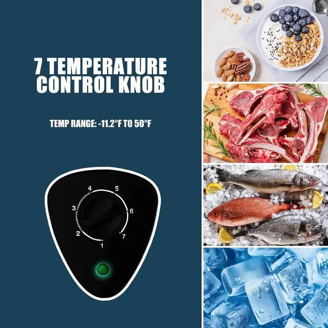 Alt view image 3 of 7 - WANAI Chest Freezer Small Deep Freezers with Removable Storage Basket Freestanding Top Door Compact Mini 7 Gears Temperature Control for Office Dorm Apartment