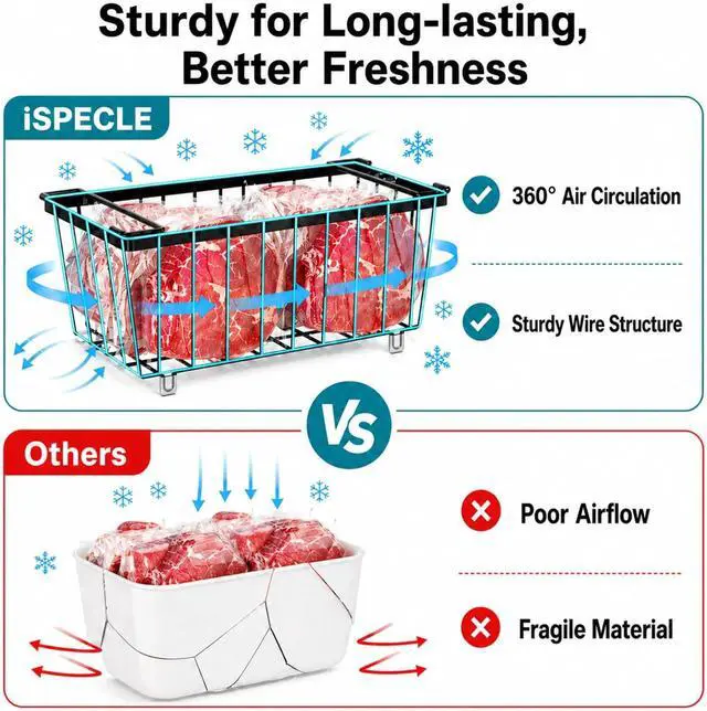 Alt view image 5 of 7 - iSPECLE Chest Freezer Organizer - Small Storage Baskets for 7 Cu.Ft, 8 Pack