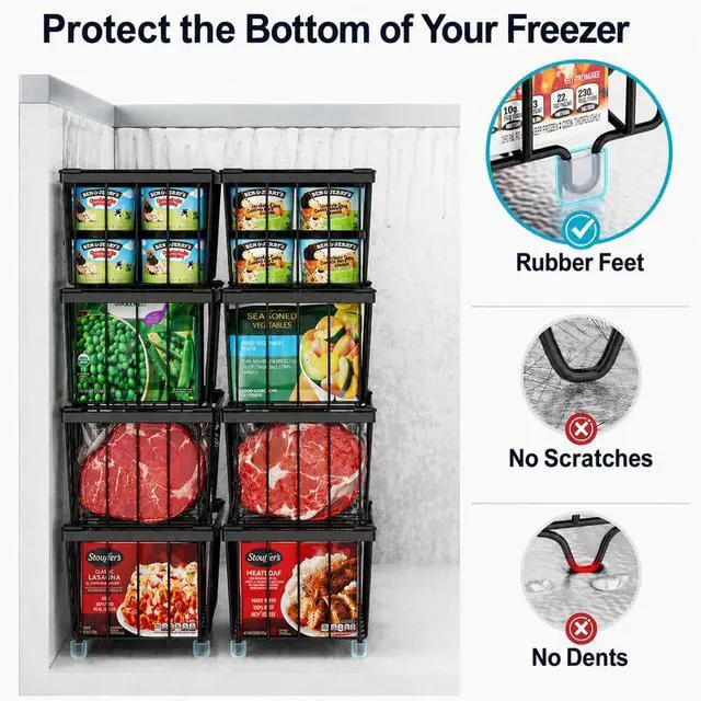 Alt view image 7 of 7 - iSPECLE Chest Freezer Organizer - Small Storage Baskets for 7 Cu.Ft, 8 Pack