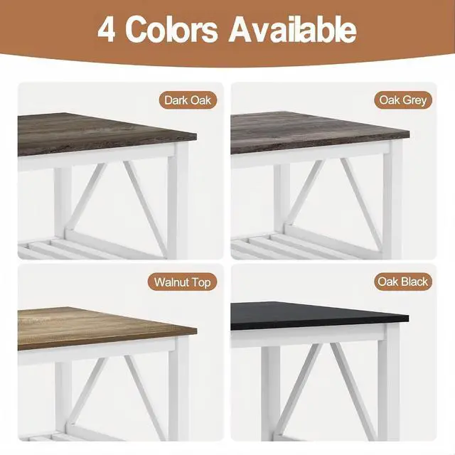 Alt view image 6 of 7 - Coffee Table with Storage Small White Farmhouse Coffee Table for Livingroom